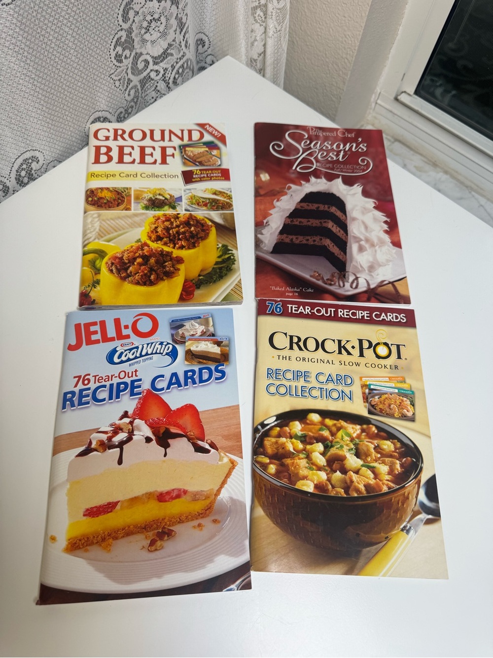 Vintage Jell-O, Crock Pot, Pampered Chef Recipe Books. Junk Journal Paper 4 PC.